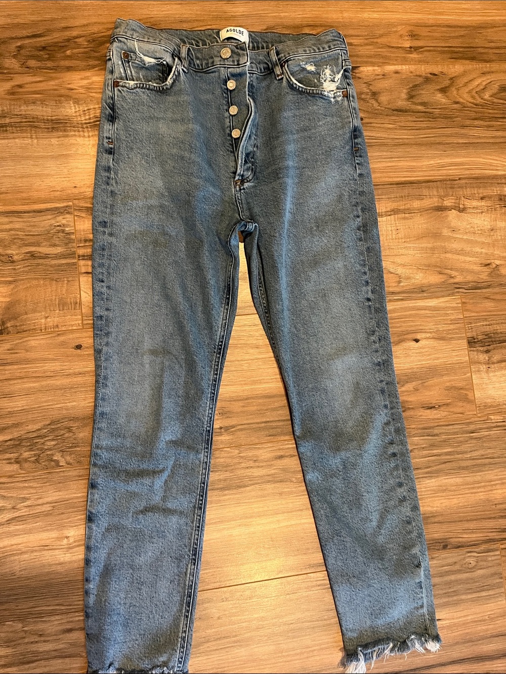 Agolde Light Blue Button-Fly Jeans